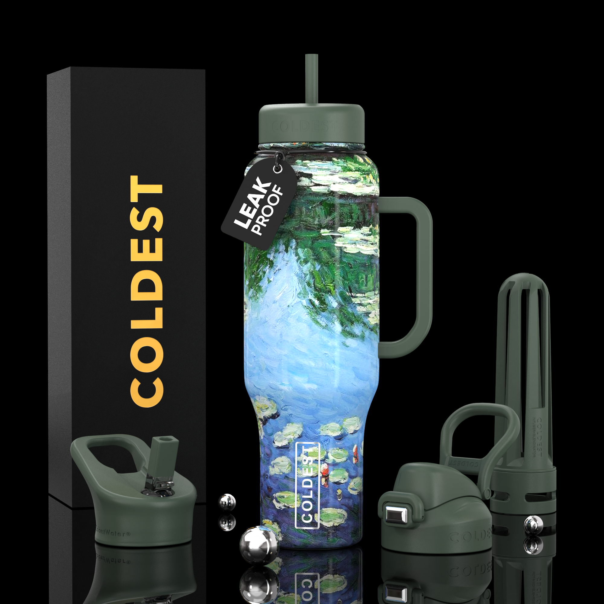 COLDEST 46oz Limitless Ultra v8 Water Bottle - 36+ Hour Cold Retention, Zero-Leak, Cupholder Friendly