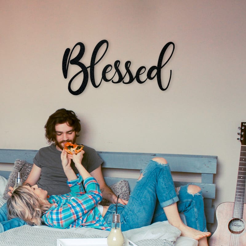 Blessed Metal Wall Sign – Custom Home Decor Art in 6 Sizes & 10 Colors