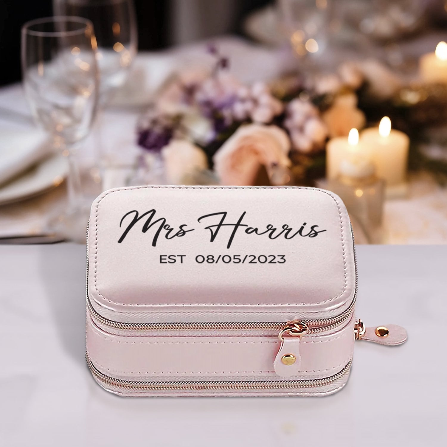 Personalized Mrs. Jewelry Box | Custom Last Name & Est. Year | Bridal Gift